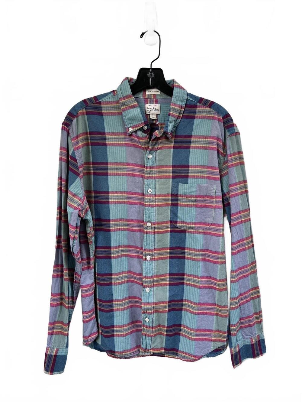 J.Crew Indian Madras Slim Untucked Button-Down Shirt Large
